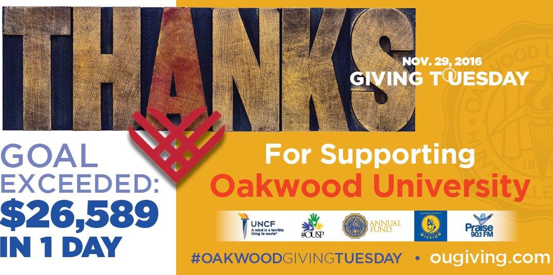 Oakwood Exceeds “#GivingTuesday” Goal