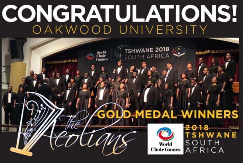 Aeolians Bring Home the Gold from 2018 World Choir Games